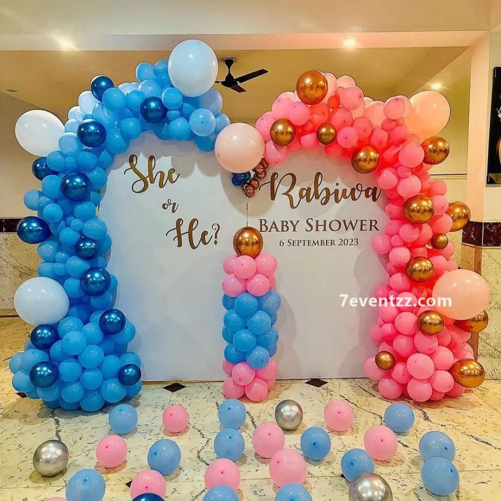 She Or He Baby Shower Backdrop