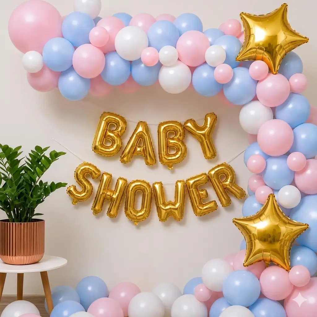 Simple Baby Shower Wall Decoration