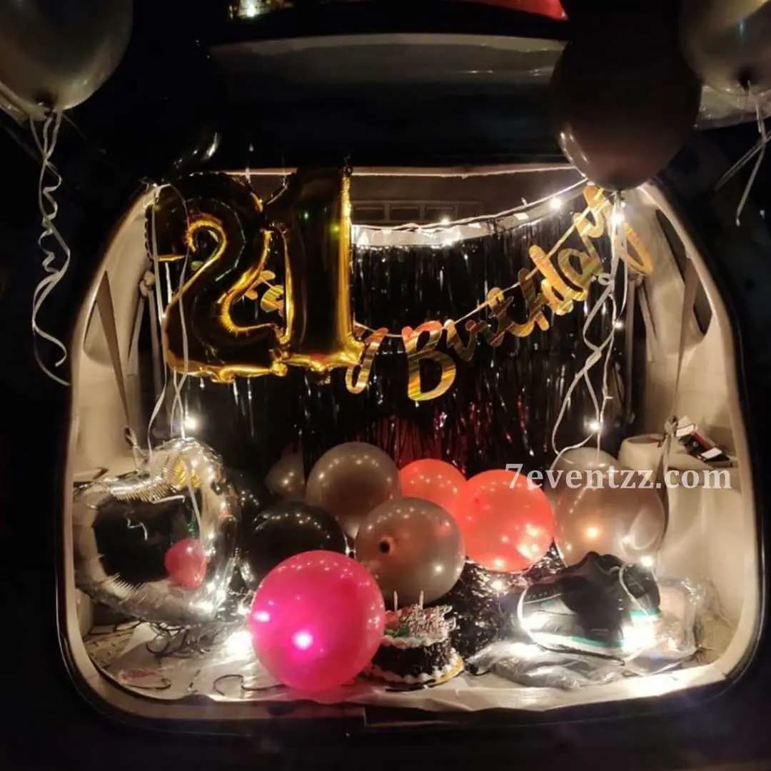 Birthday Decoration In Car