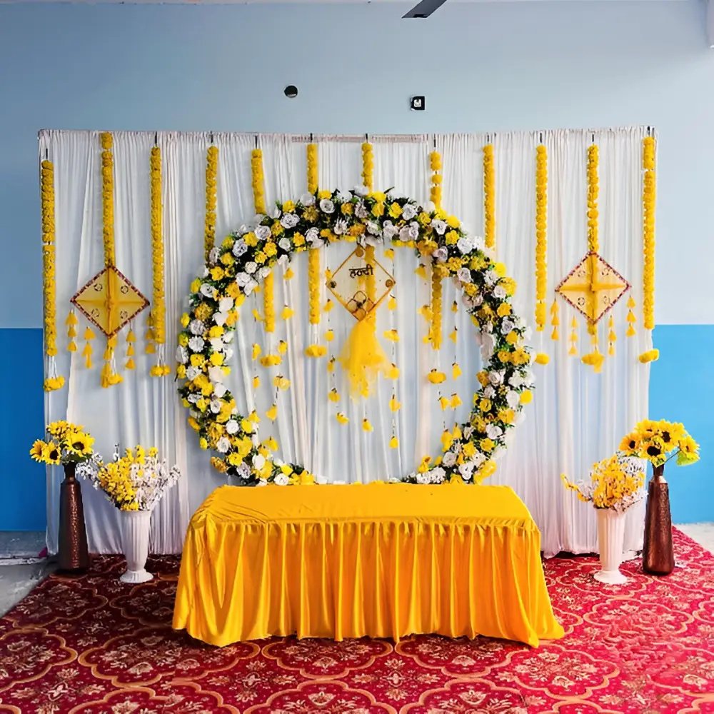 TRENDING Floral Frenzy Haldi Decoration