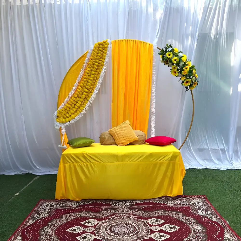 TRENDING Ring Backdrop Haldi Setup