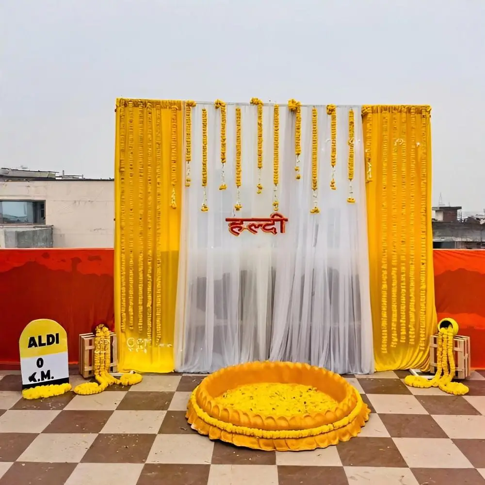 TRENDING Terrace Haldi Decoration
