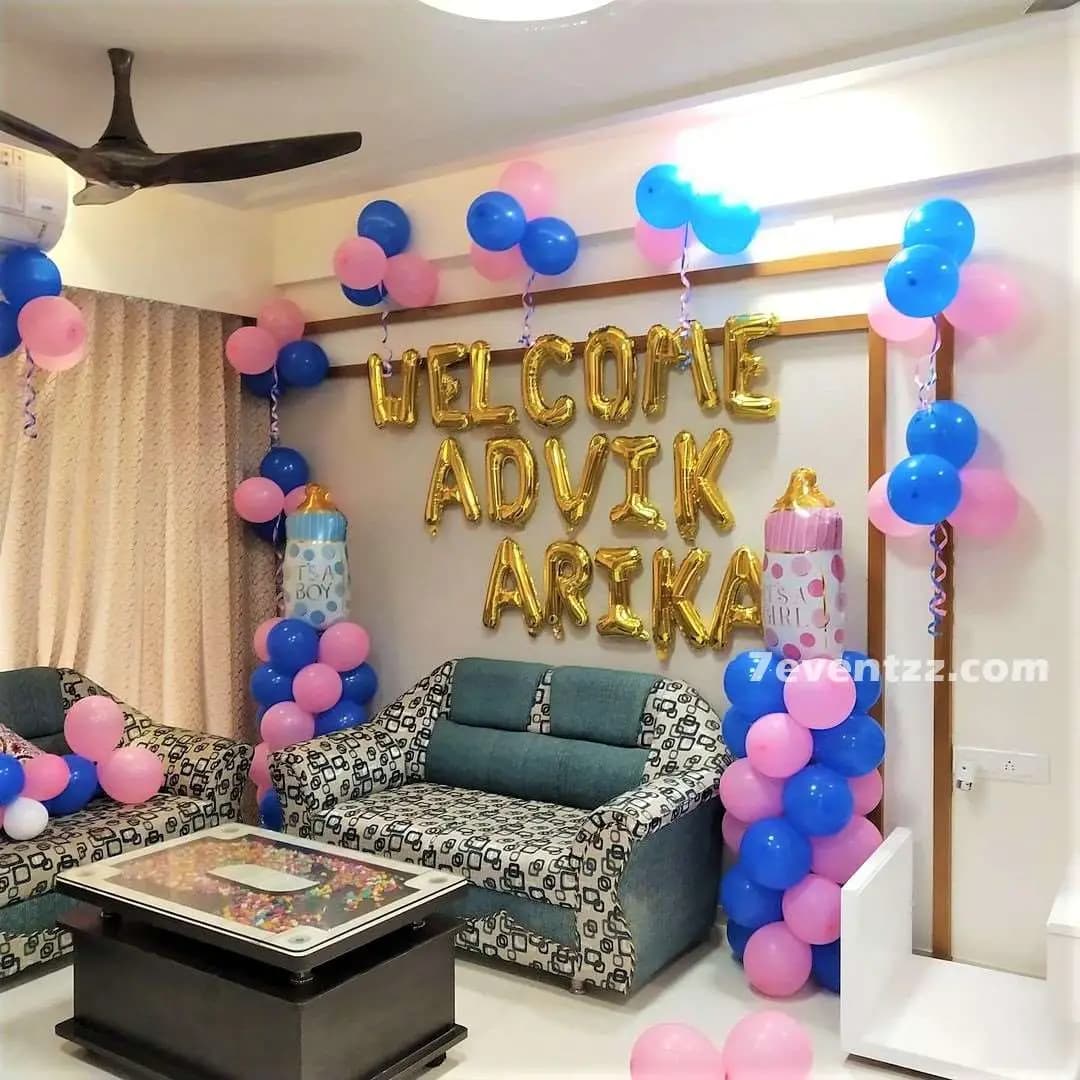 Welcome Twins Baby Decoration