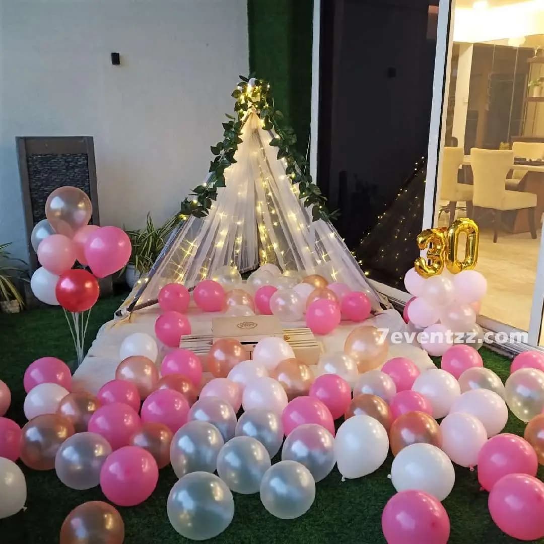 Anniversary Canopy Decor On Floor