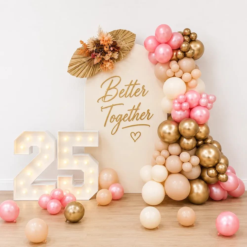 Elegant 25th Anniversary Balloon Decoration