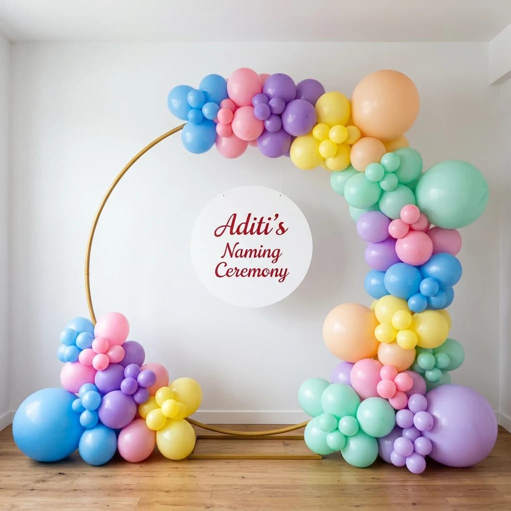 Baby Naming Backdrop Decoration