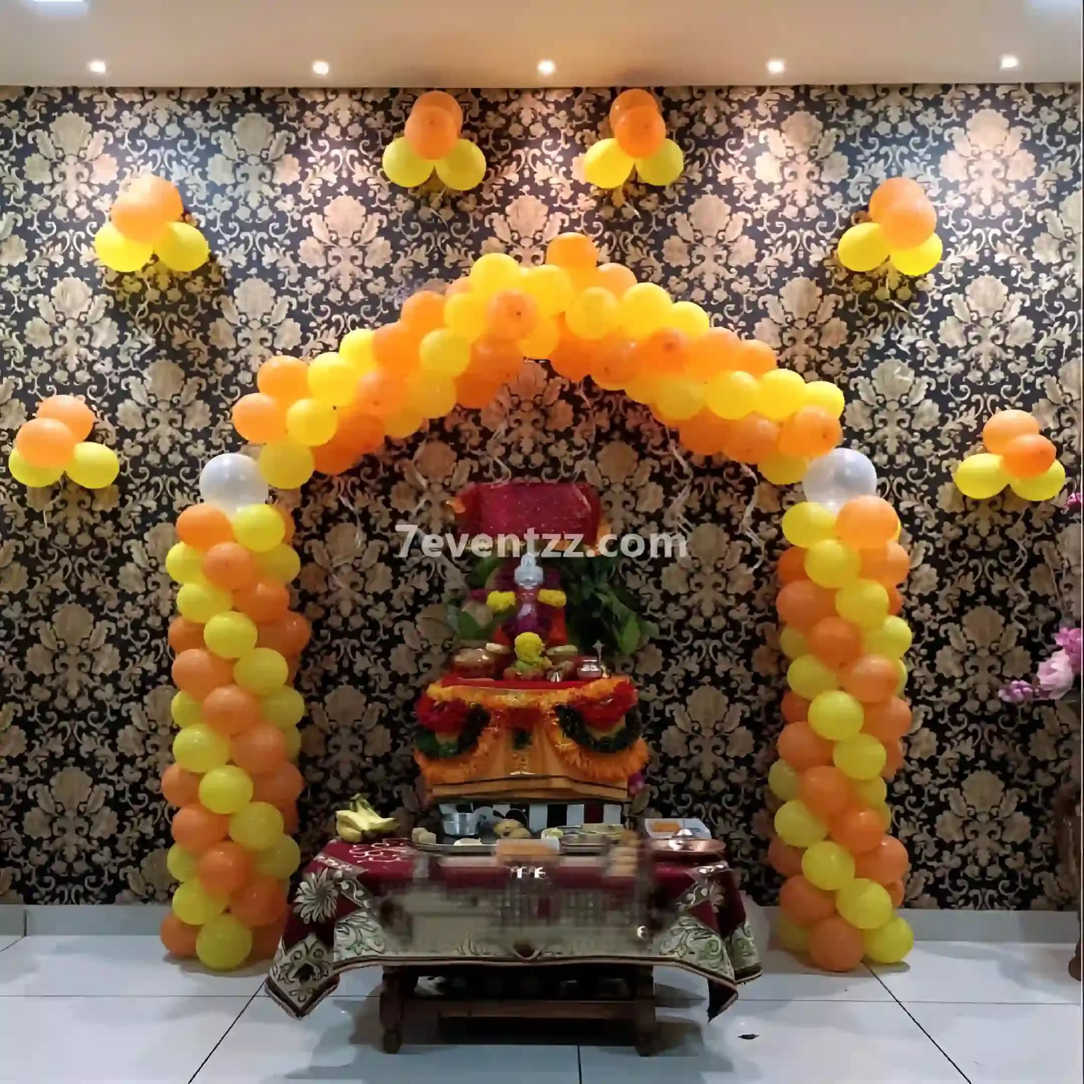 Balloon Decoration For Ganpati