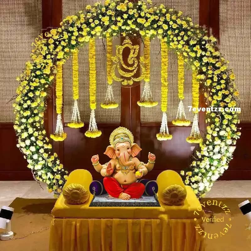 Floral Ring Decoration For Ganesh Chaturthi