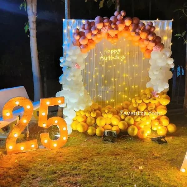 25th Birthday Backdrop Decoration