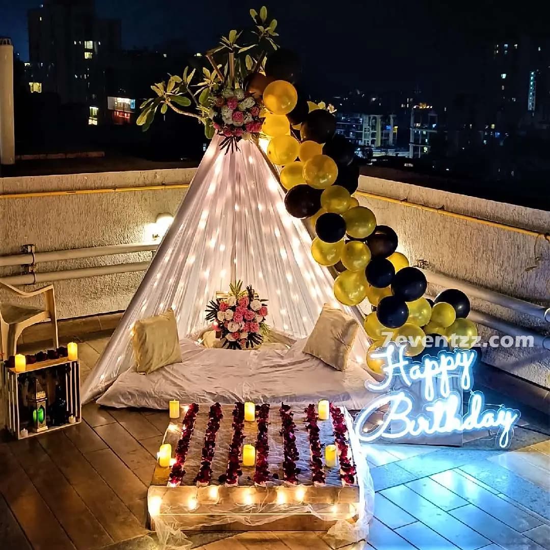 Birthday Terrace Canopy Decor