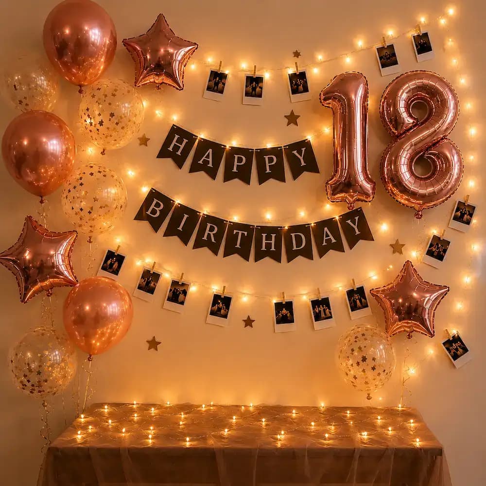 Fairy Light with Photos Birthday Decoration