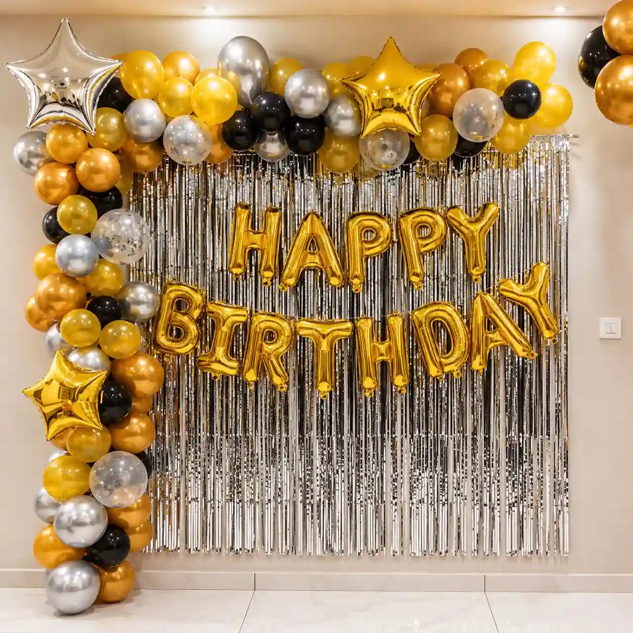 Gold Black Balloon Arch