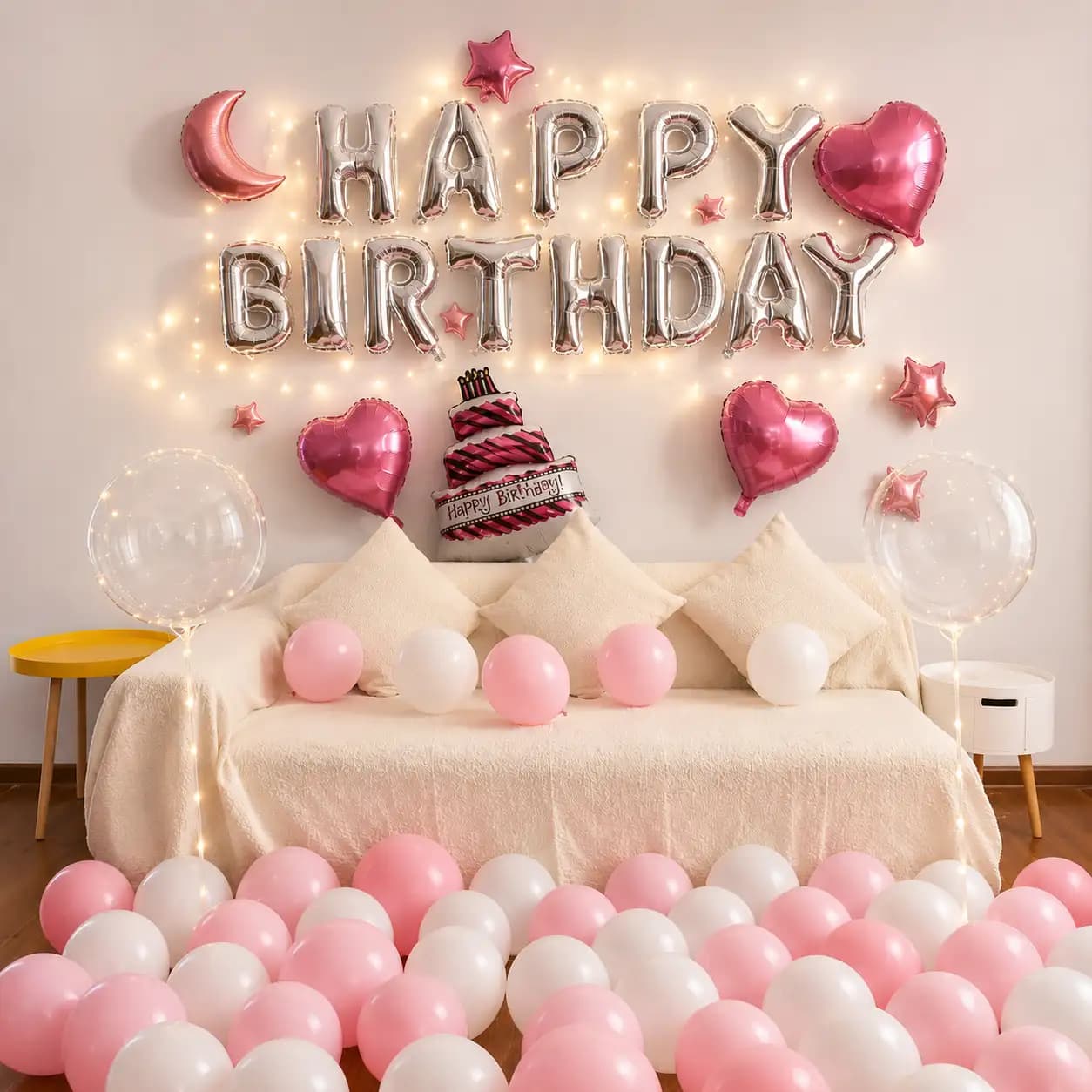 Pink White Hall Decoration