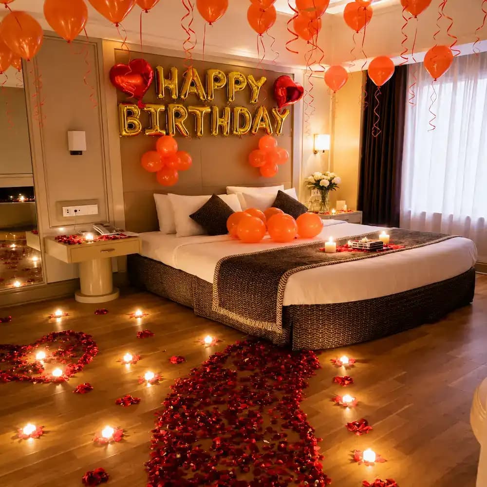 Rose and Candles Decoration