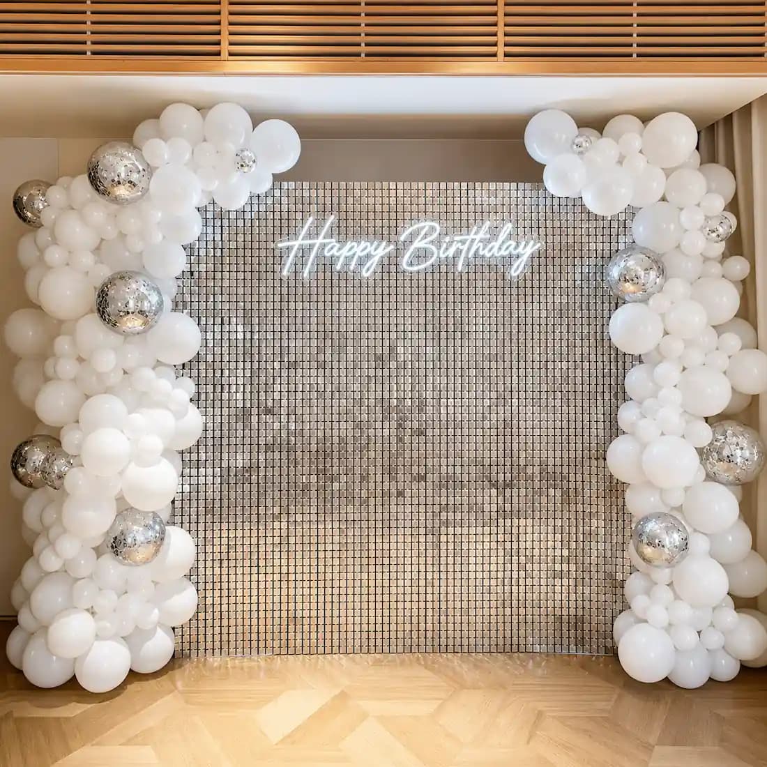 Silver Birthday Sequence Decoration