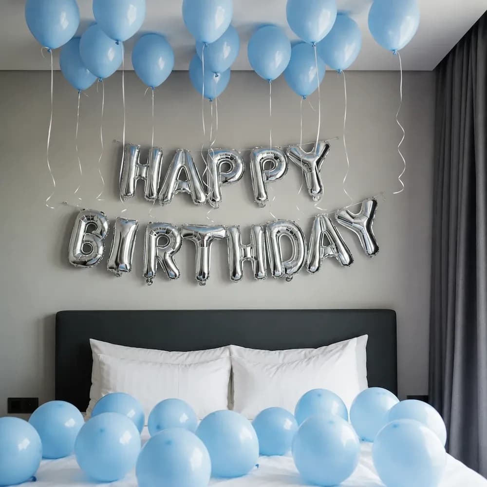 Simple Bedroom Decoration For Birthday