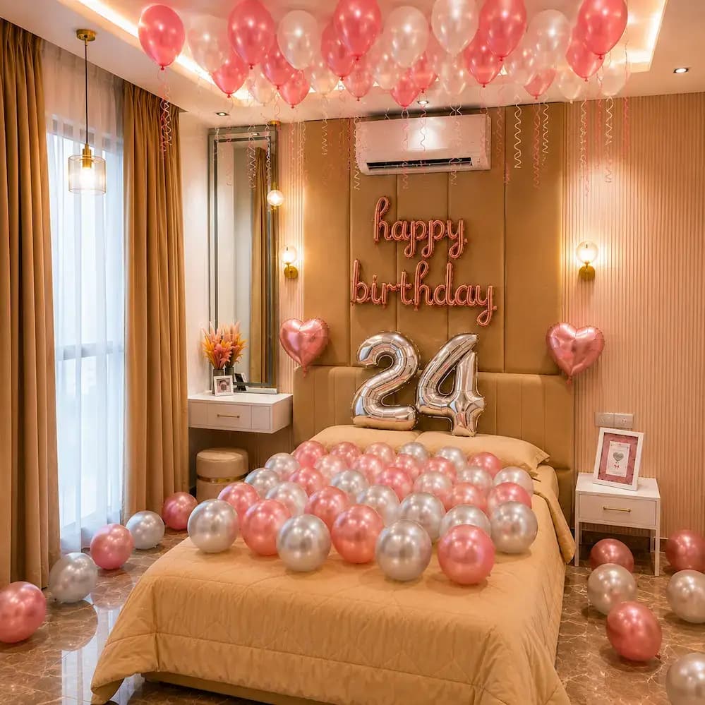 Simple and Elegant Birthday Decoration at Home