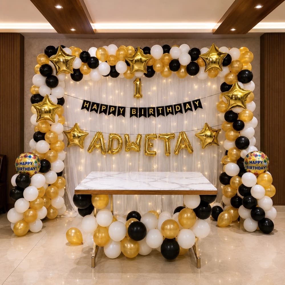 Black And Golden Stage Decoration