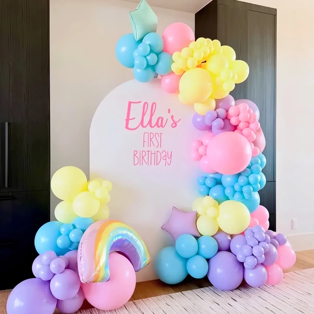 Colourful Rainbow First Birthday Decoration