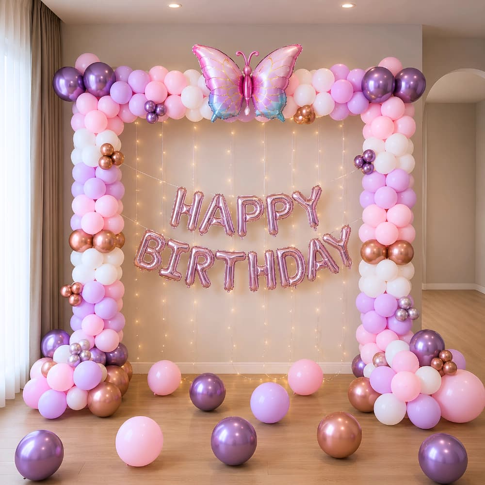 Elegant Butterfly Theme Birthday Decoration