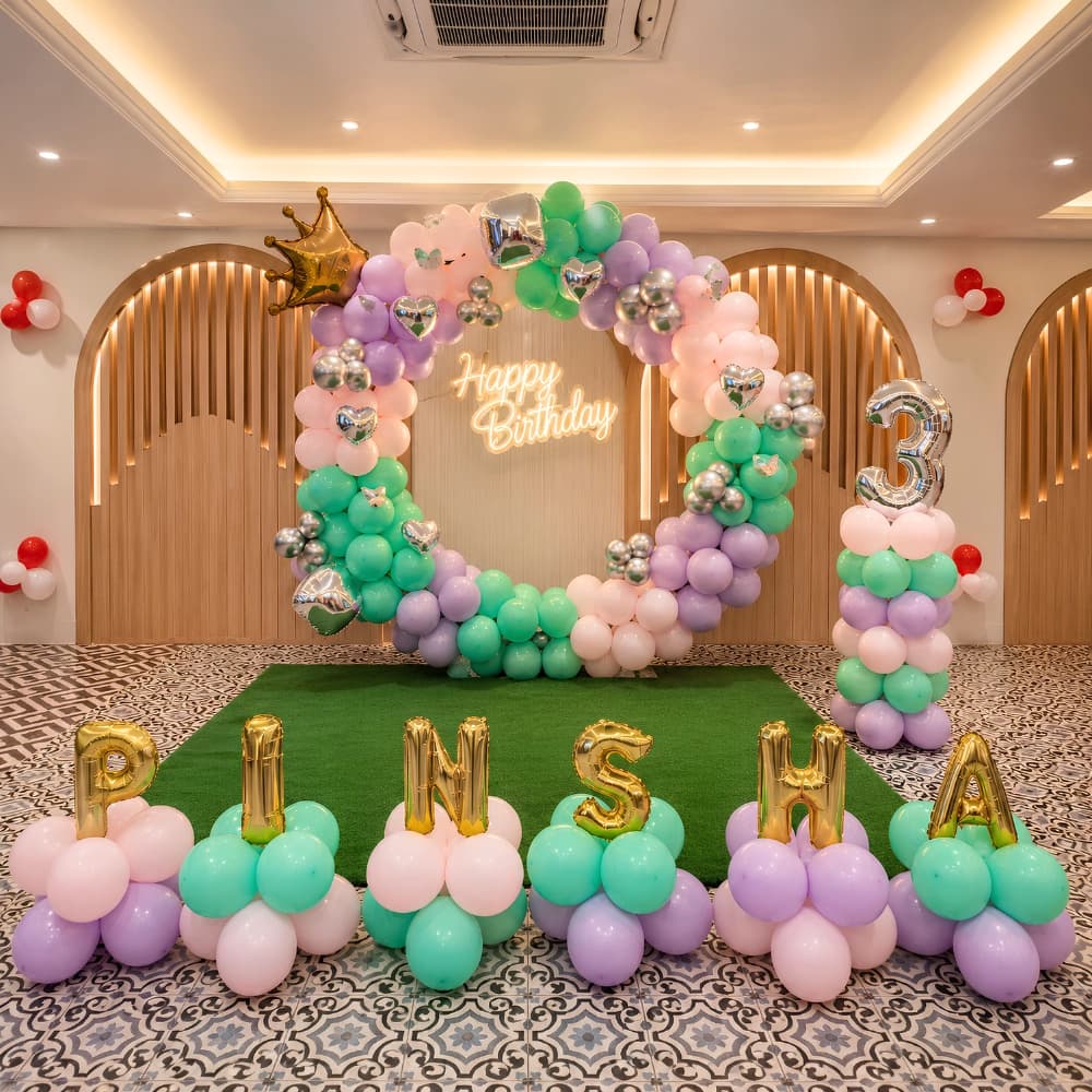Purple Balloon Stage Decoration